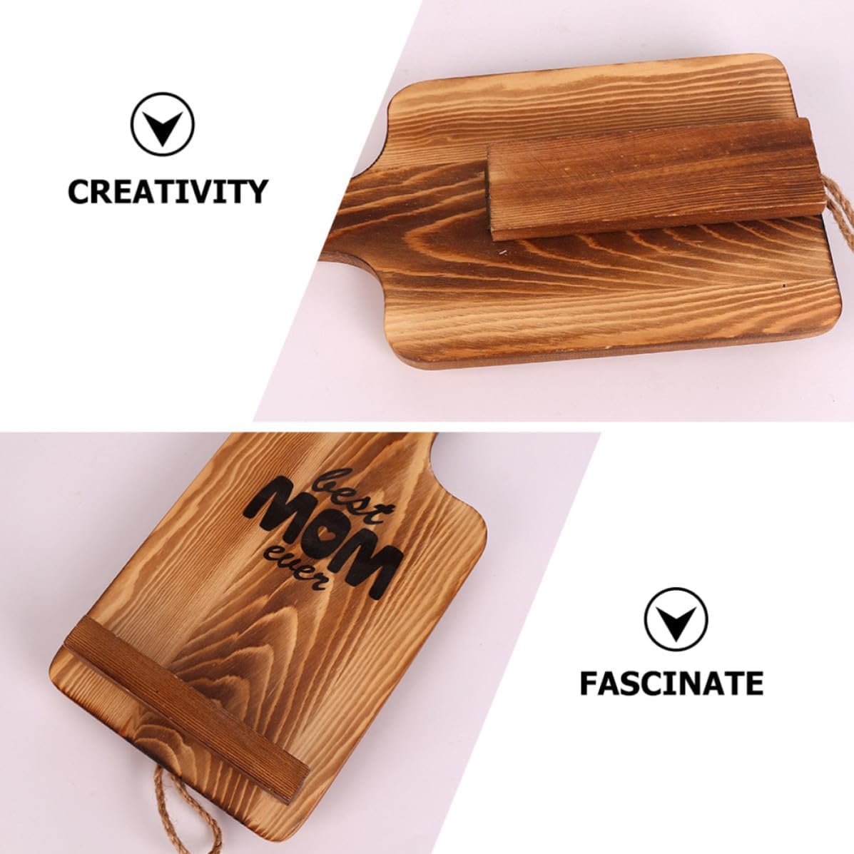 Cooking Recipe Book Stand for Home Desktop Use, Pine Wood Tablet Holder with Wear Resistance and Dirt Resistance, Simple Appearance Design for Mother's Day