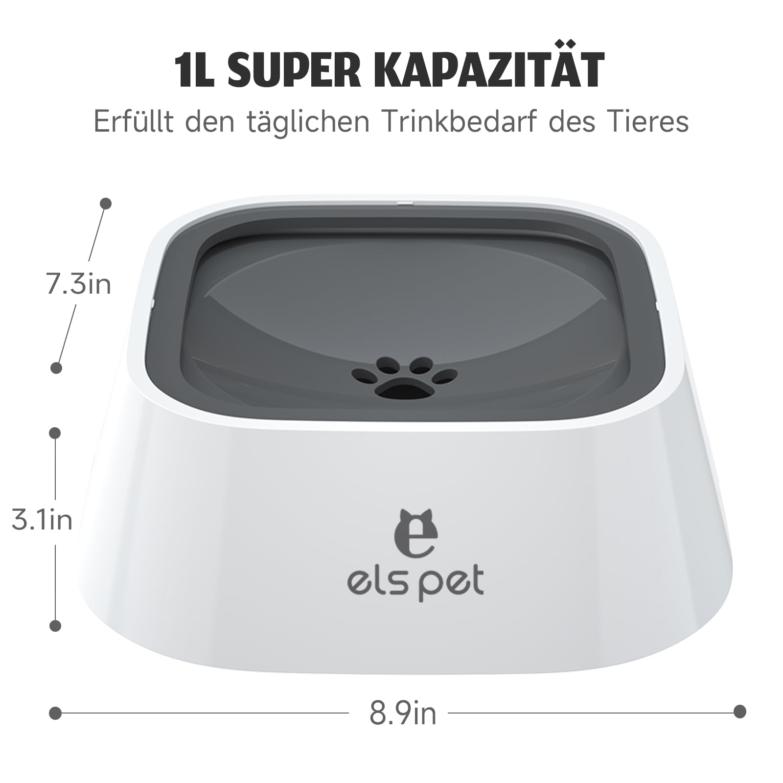 ELS PET Wassernapf für Hunde: 1L Auslaufsicher Trinknapf Hund Fressnapf Unterwegs, Anti-Schwapp Hundenapf Reisen für Haustiere & Innen & Draußen & Auto