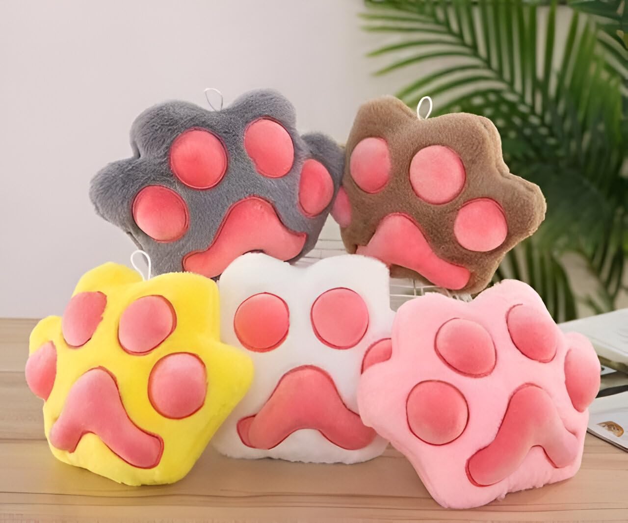 Tickles Dog Paw Soft Stuffed Plush Cushion Pillow for Kids Sofa Chair (Color: Multicolor Size: 30x25)