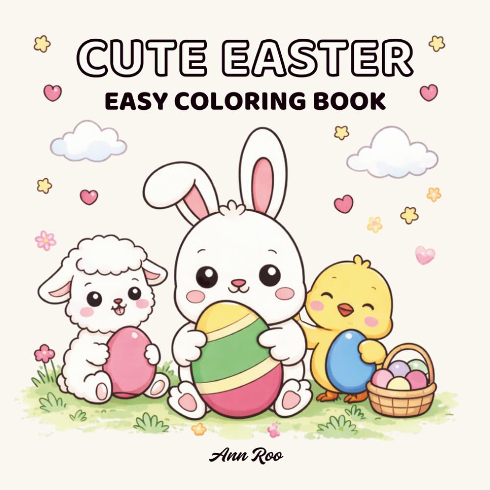 Cute Easter: Easy Coloring Book