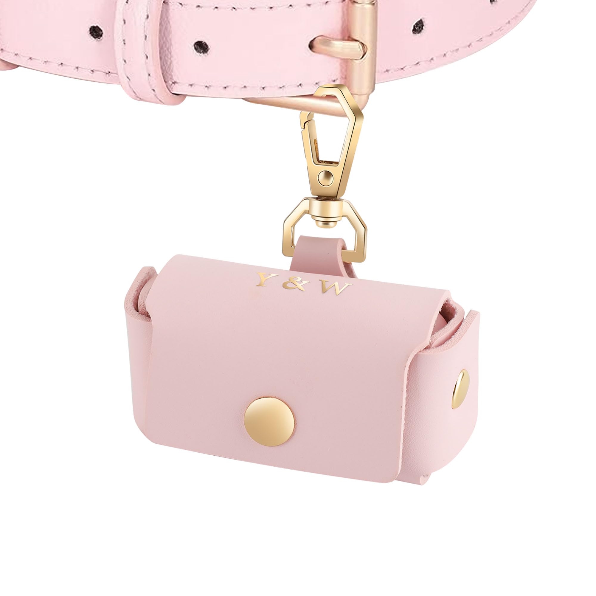 Zopmopae Bolsa para Anillos de Boda con Inicial Personalizada para Collar de Perro, Caja de Almohada de Cuero Personalizada para Anillos de Boda para Mascotas, Bolsa para Anillos de Boda