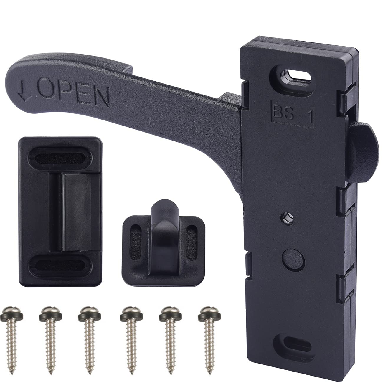 MAKINGTEC RV Screen Door Latch Handle Kit, Zinc Alloy Entry Door Latch Hardware Right Hand Handle for Camper, Motorhome, Travel Trailer (Right Hand)