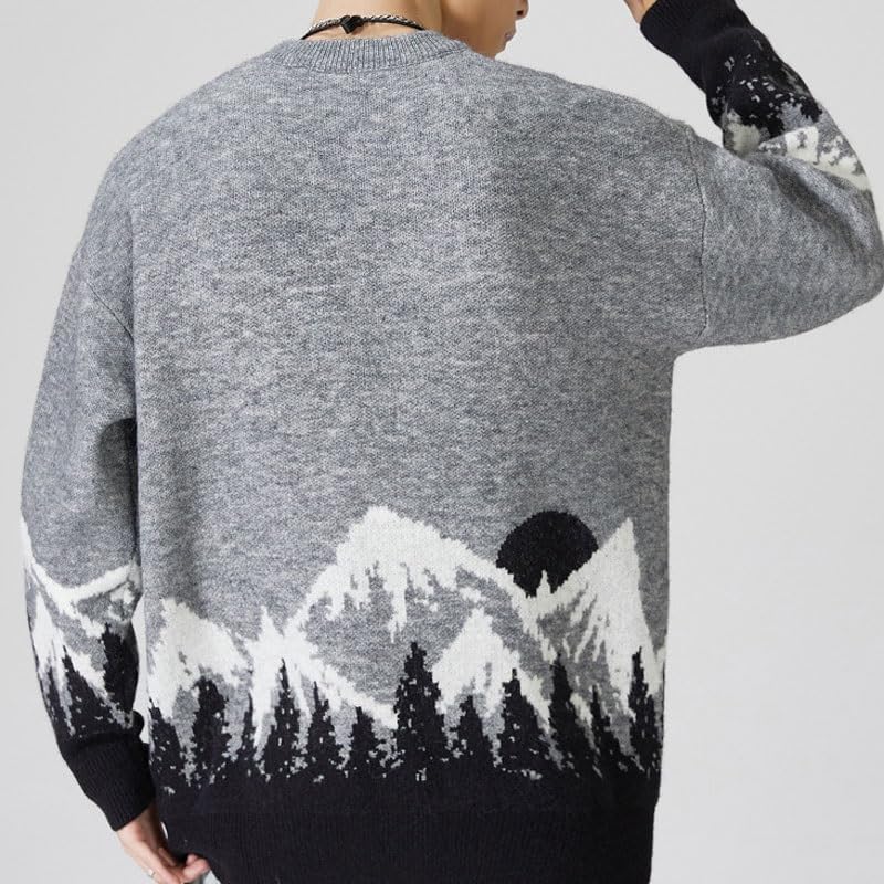 Men's Winter Round Neck Sweater Men Loose Shoulder Versatile Knitted Top
