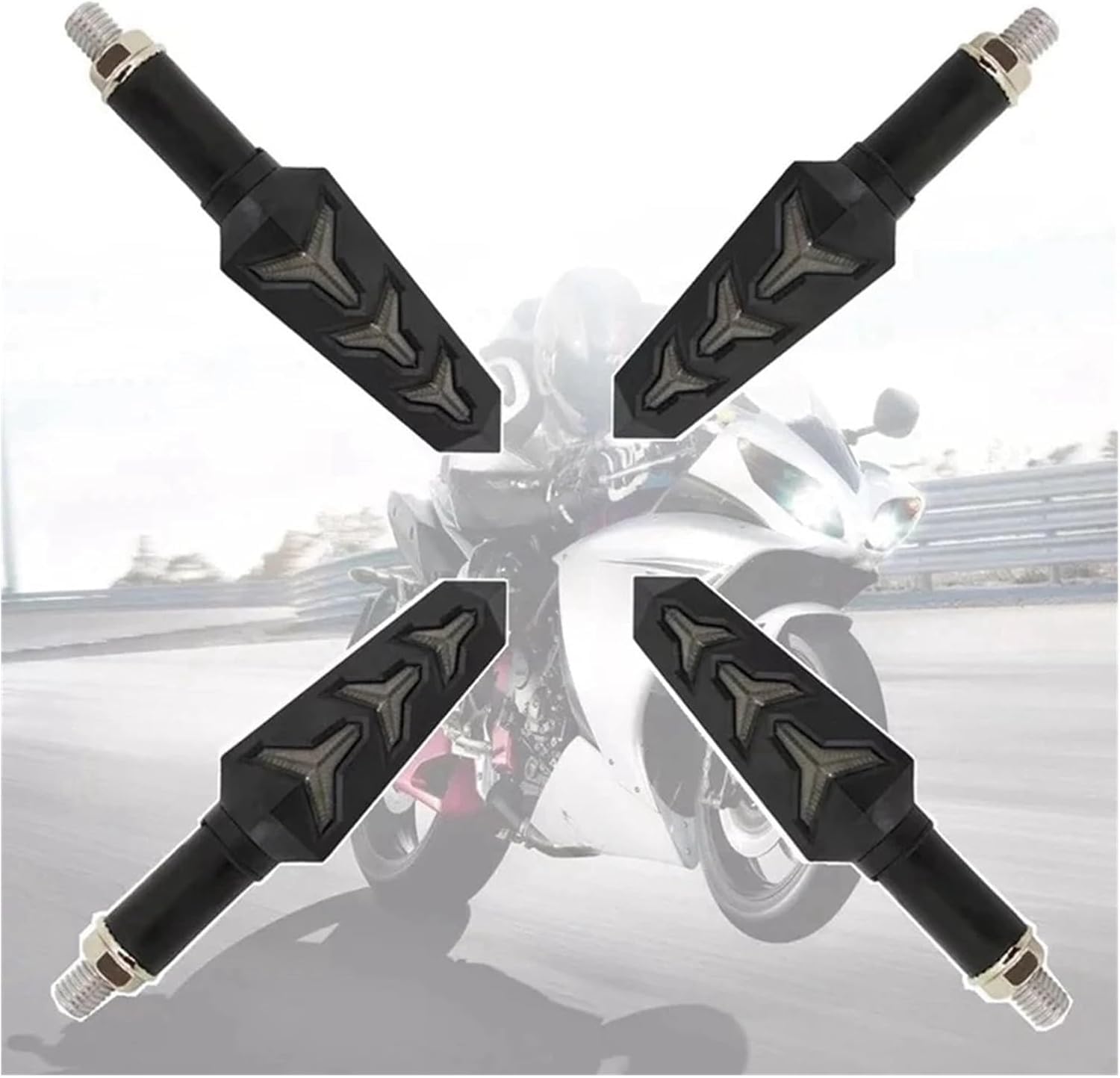 Mini uniwersalne wskaźniki Kierunkowskazy motocyklowe 4 szt. Uniwersalne kierunkowskazy motocyklowe LED z płynącą wodą, elastyczne, giętkie, migoczące, bursztynowe