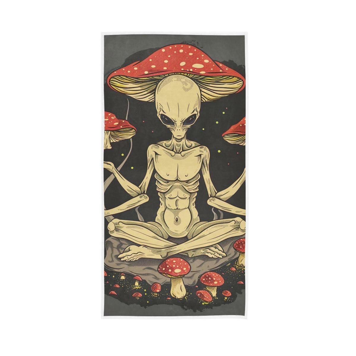 LSRCPD Mushrooms Alien Hand Towels, Hand Towels for Bathroom Clearance 15 x 30 Inches