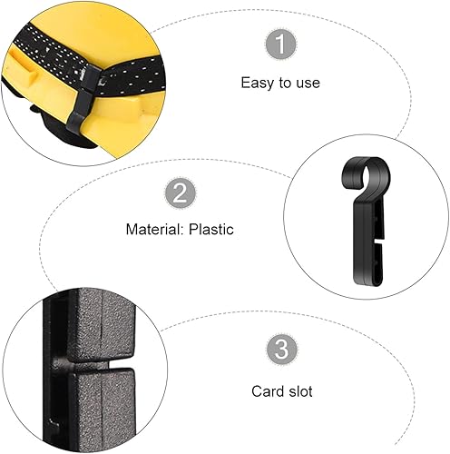 Miniatura 8 de iplusmile 8 clips de luz para casco, ganchos de luz para casco, accesorios de montaje en casco de bordes estrechos para gorras de seguridad