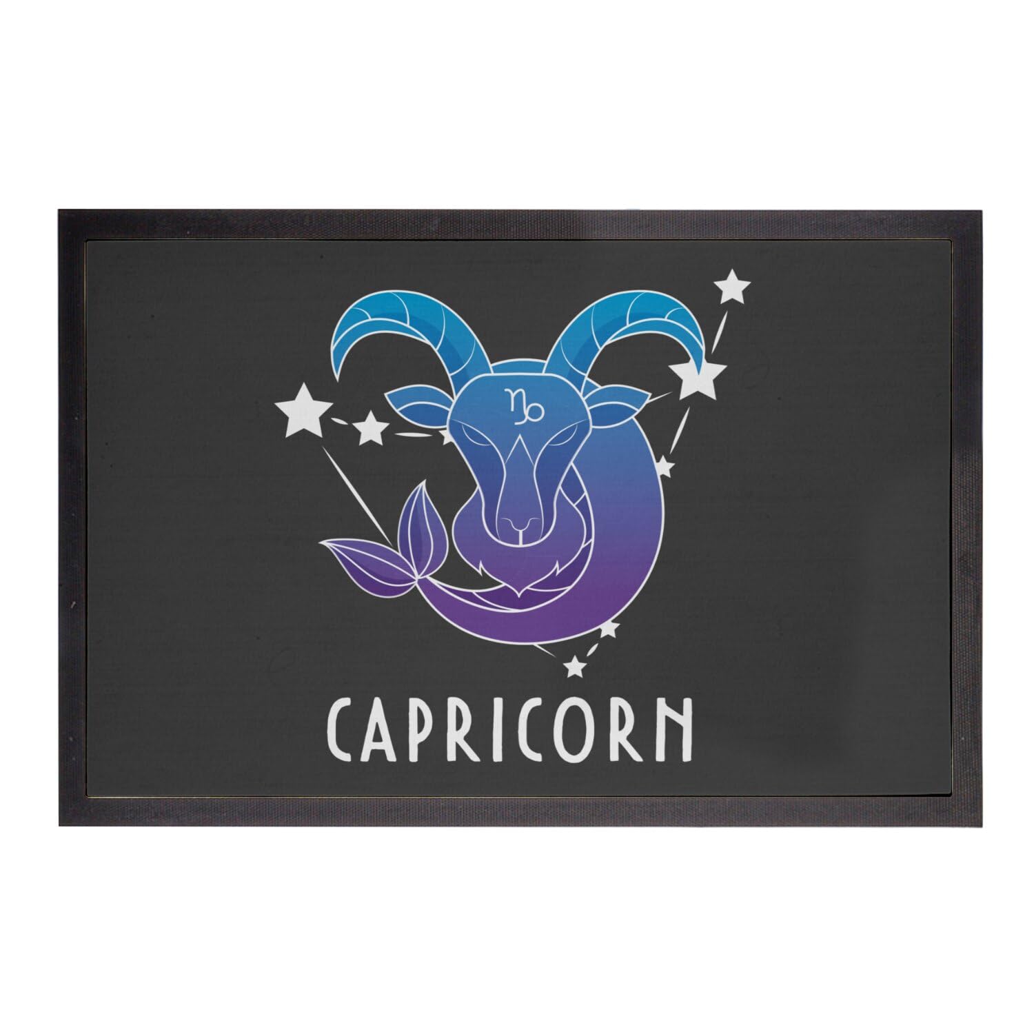 Paillasson noir Capricorne céleste : sublimez votre entrée de maison 60x40cm