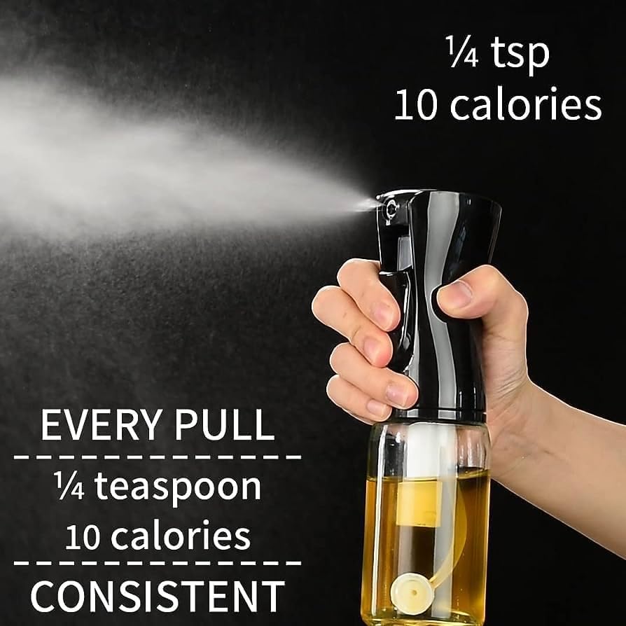 Image of Glass Oil Spray Bottle Oil Sprayer for Cooking Air Fryer 210 ml Mist Vinegar Olive Oil Mister Dispenser Bottle Kitchen Accessories Canola Oil Spritzer, Used for Salad Making Baking Frying BBQ