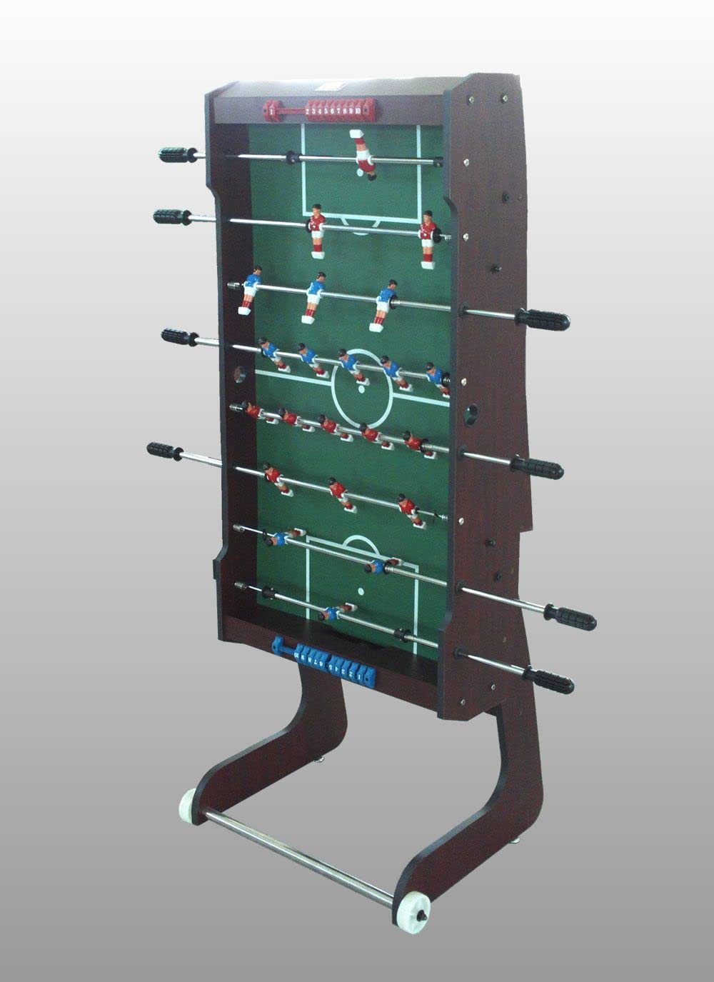 Calcio Balilla Celtic Pieghevole Salvaspazio - Disponibile con Aste Uscenti o Telescopiche, Tavolo da Gioco per Casa, Sicuro e Stabile con Ruote e Regolatori di Livello