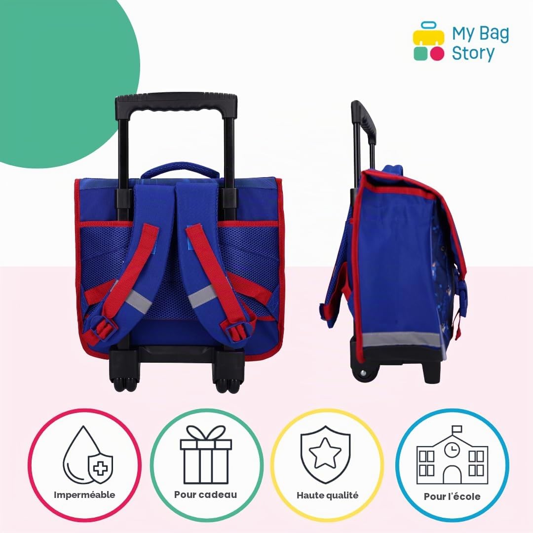 mybagstory | Cartable à roulettes | Héros Sonic | Bleu | 38 cm