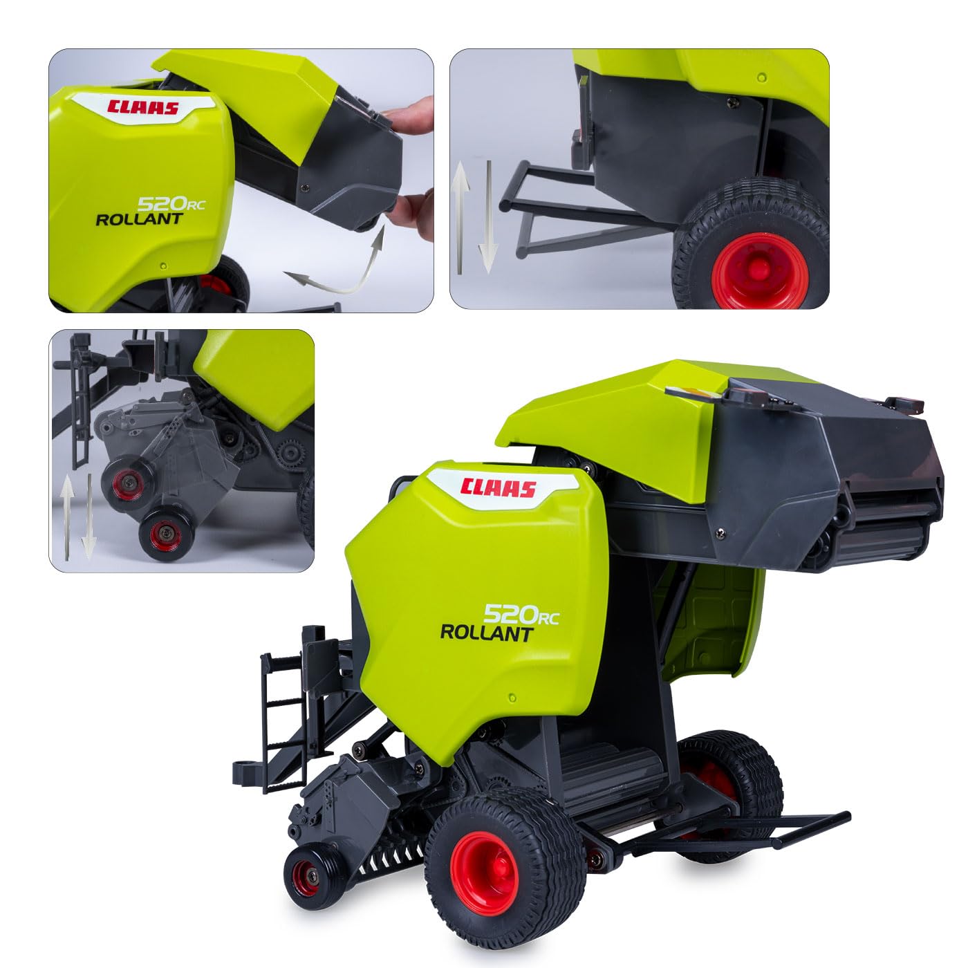 JAMARA 405237 Claas Rollant 520 Rotopressa per trattore RC 1:16 - Accessori agricoli, idea regalo per bambini, carico e scarico, segmenti rotanti manualmente