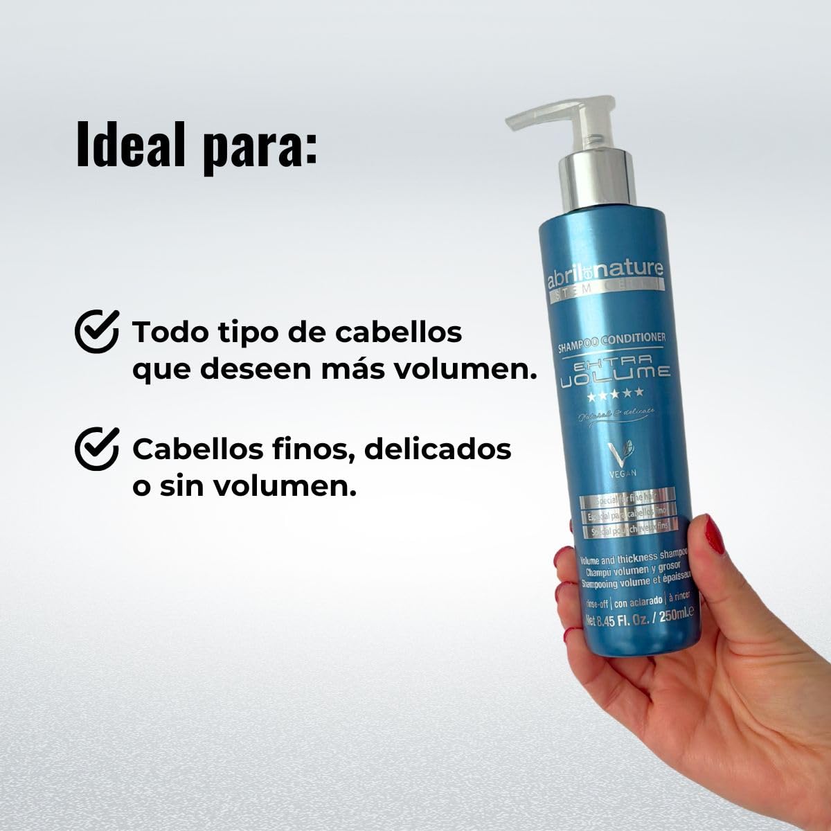 Abril et Nature Set Cuidado Capilar Profesional Extra Volume 550ml Champú Mascarilla Spray