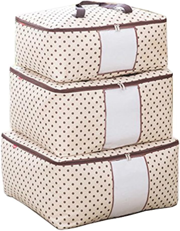 KIYHPYP Folding Organizer Bag Waterproof Oxford Comforter Storage Bag with Handles,Collapsible Design,Durable Handles for House Organizer Storage Bag 3pcs set