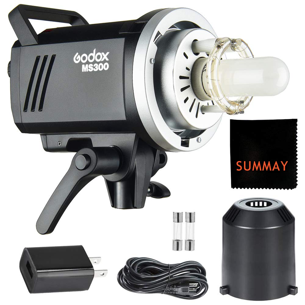 GODOX MS300 estroboscópico 300 WS con Lámpara de Modelización 150W Montura Bowens para Interior Estudio Retrato Fotográfico (MS300)
