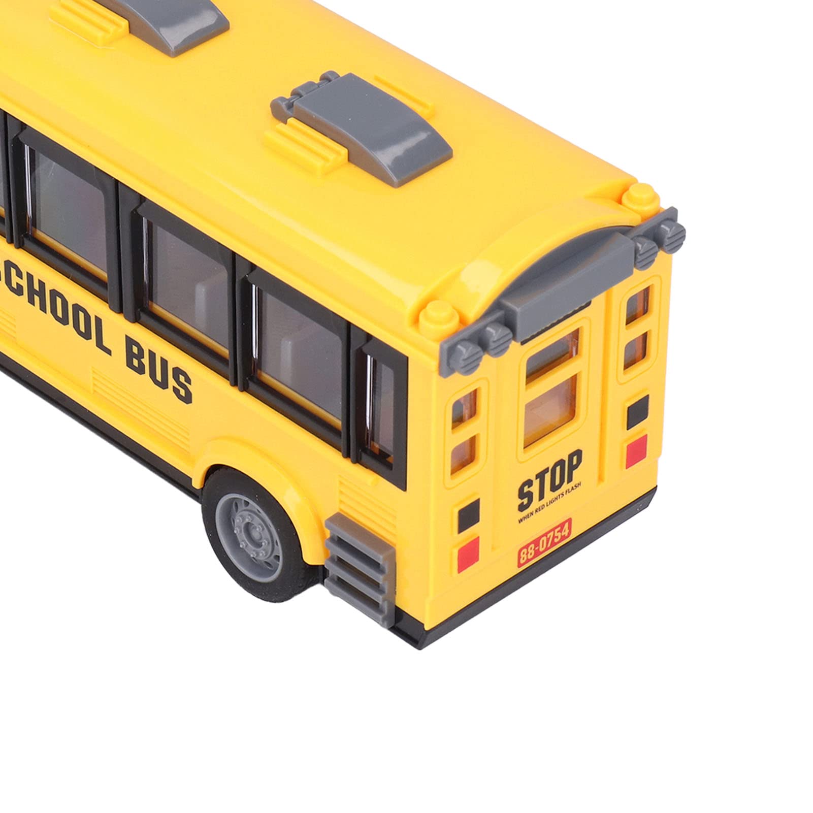 Scuolabus giocattolo, auto telecomandata scala 1/30 con luci anteriori e carrozzeria, apertura manuale porta cabina destra, veicolo giocattolo per bambini e collezionisti adulti