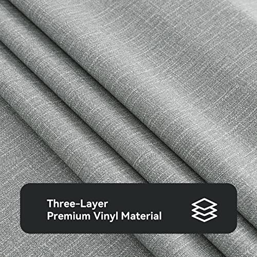 Image of Romanstile 100% Waterproof PVC Tablecloth, Square Oil Spill Proof Stain Resistant Vinyl Table Cloth, Wipe Clean Plastic Table Covers for Kitchen /Dining /Parties - 54 x 54 Inch, Light Grey