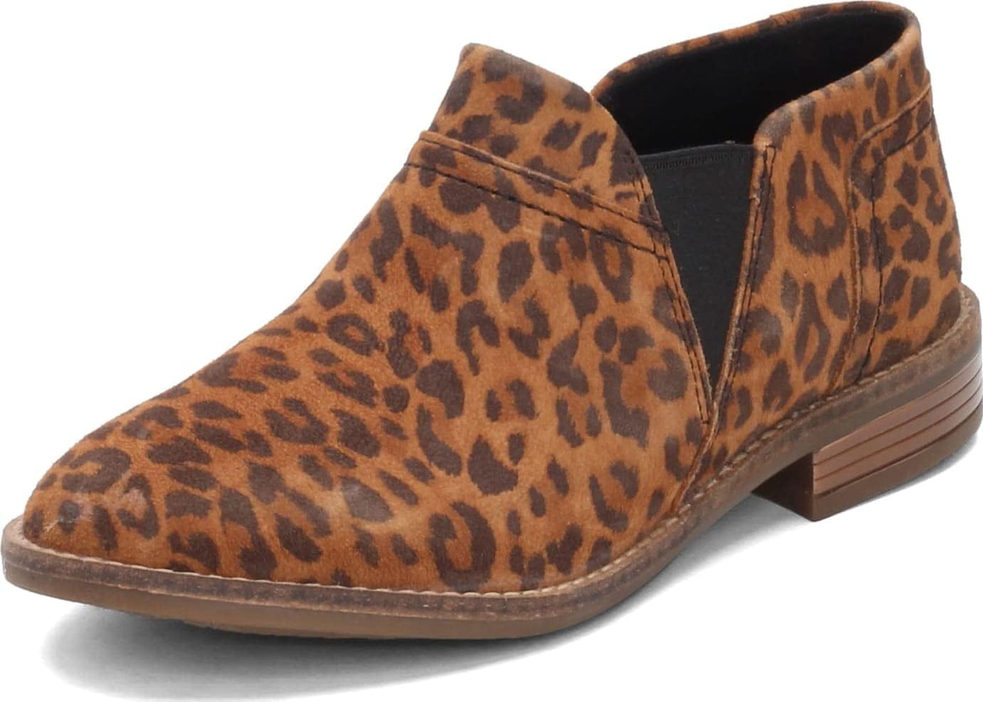 Clarks womens Camzin Mix Fashion Boot, Dark Tan Leopard Suede, 6.5 US