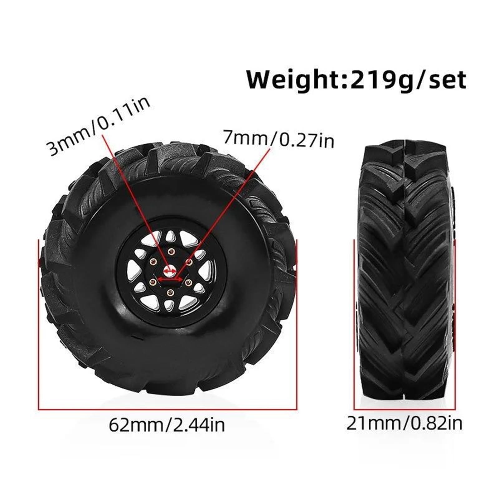 Per TRX4M Per SCX24 1/18 RC Auto Parti Aggiornamento 4pcs 1.0 Metallo Beadlock Ruota Set Pneumatici Accessori Decorativi Ricambio Ricambi Modellini RC