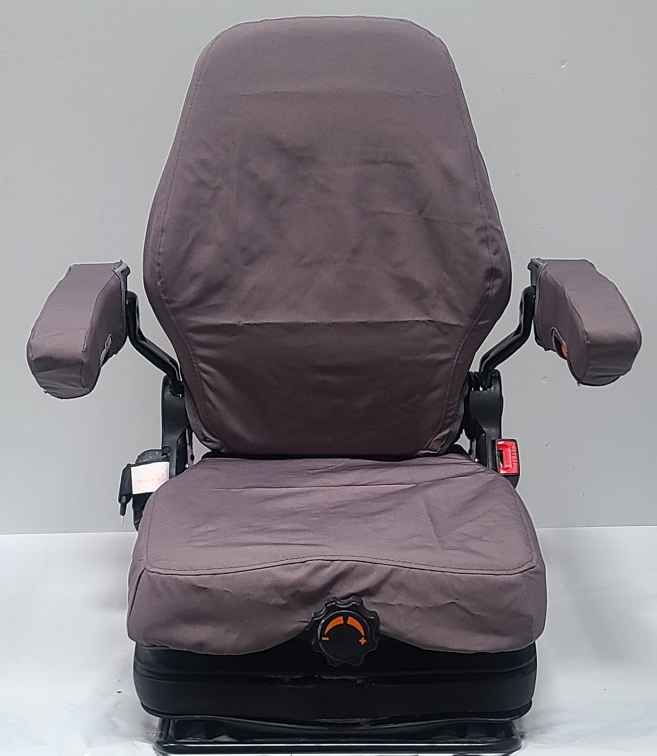 DSC Tractor Seats made for New Universal Low Profile Tractor Suspension Seat with Adjustable Armrest in Gray Endura. TSKL10-C8