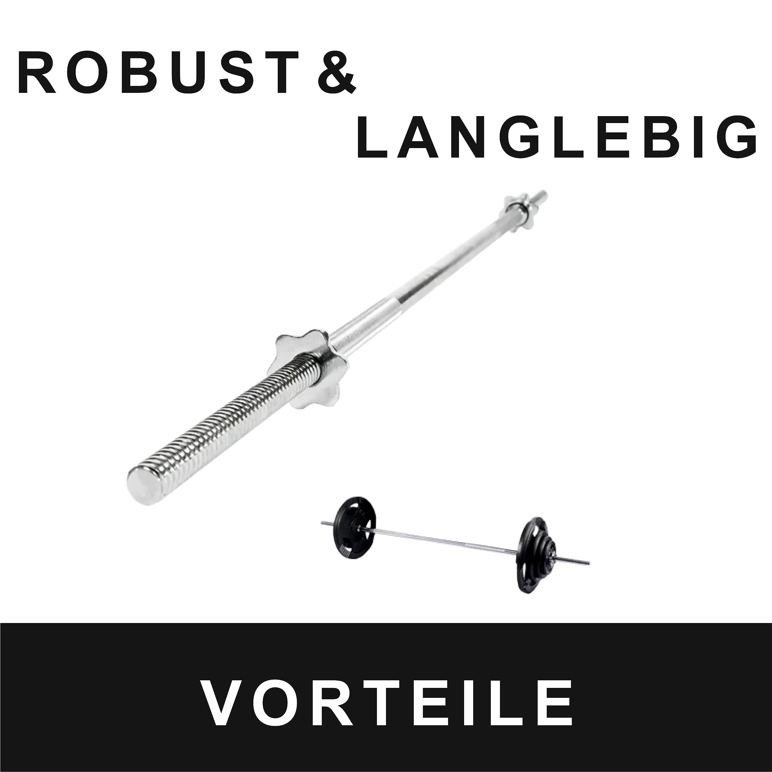 Lisaro Langhantelstange mit Sternverschlüssen 120/160/182cm-Standardnorm gerändelt und verchromt, Scheibenaufnahme Ø 30mm, Profi Langhantelstange, Muskelaufbau, Gewichtheben, Kniebeugen,