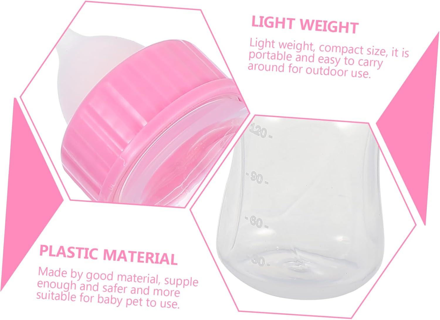 2Pcs Kitten Milk Bottles Food Grade Plastic Cat Feeder Durable Small Pet Nursing Bottles for Kittens Puppies and Rabbits Convenient Feeding