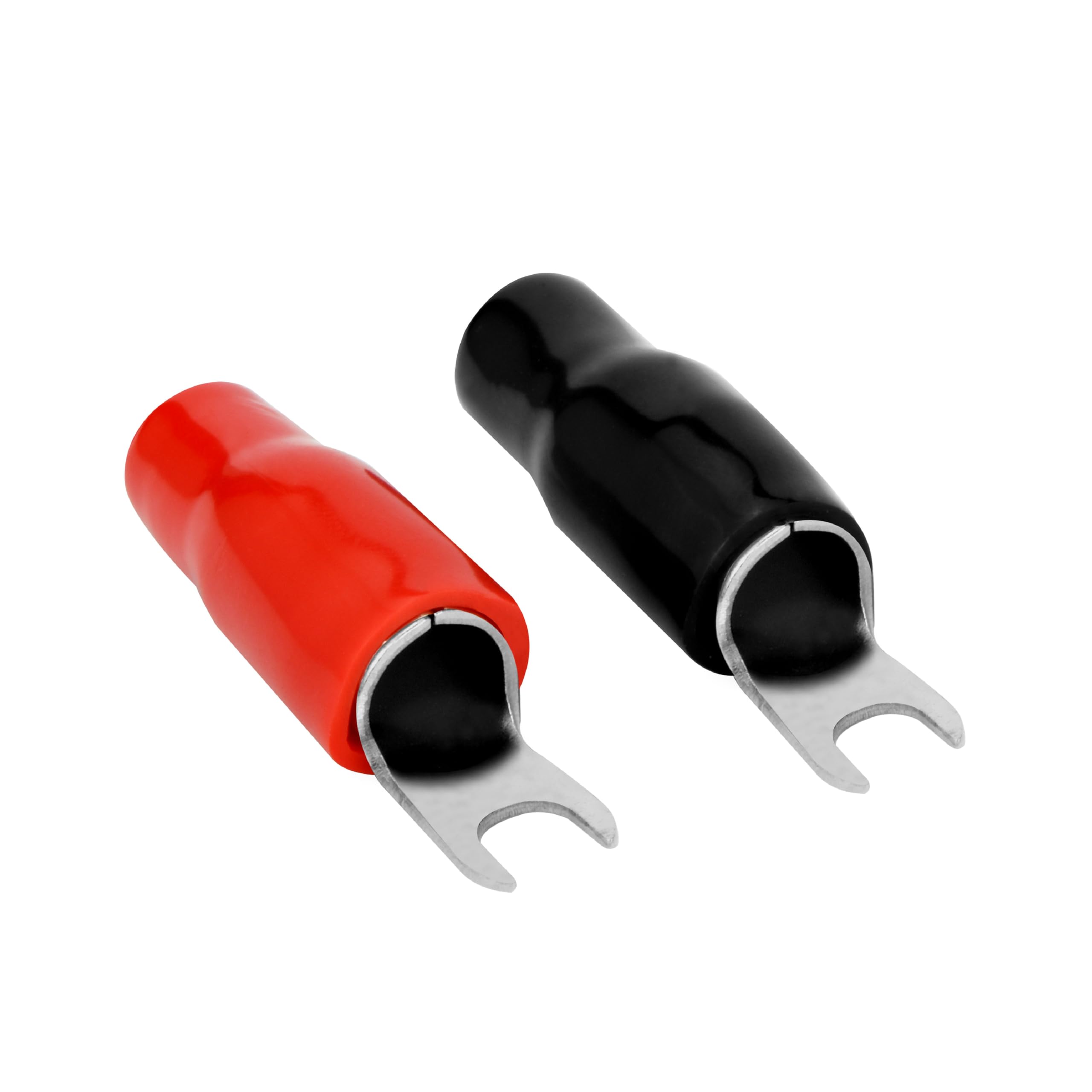 Conext Link 20pcs Barrier Spade Fork Terminal Connector 8 GA AWG Gauge Crimp Red Black Boots (16564)