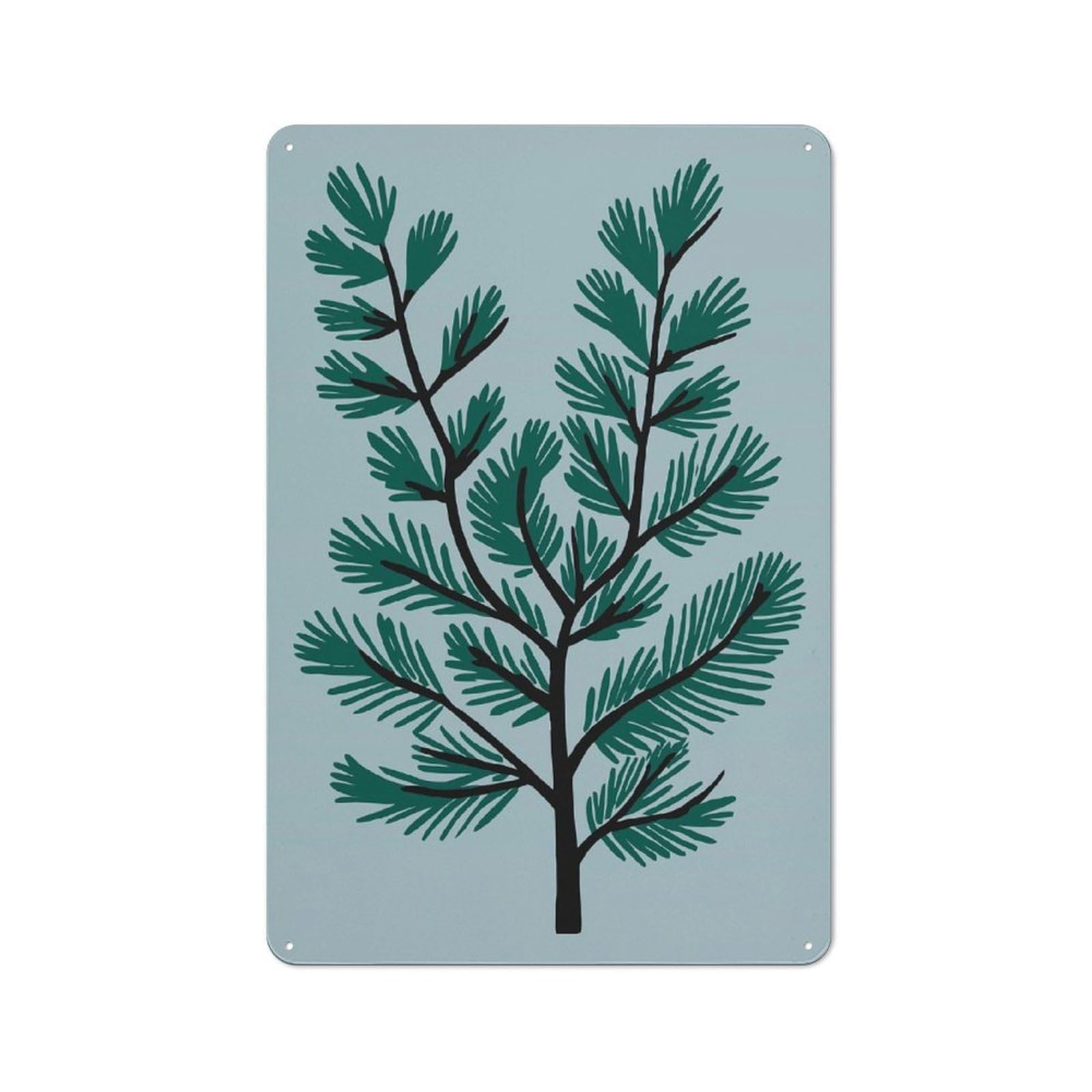 Junmoney Style-24 Pine Tree Illustration Rustic Metal Wall Sign 30X20cm For Bar Or Restaurant, A Decorative Metal Sign For Bars And Restaurants
