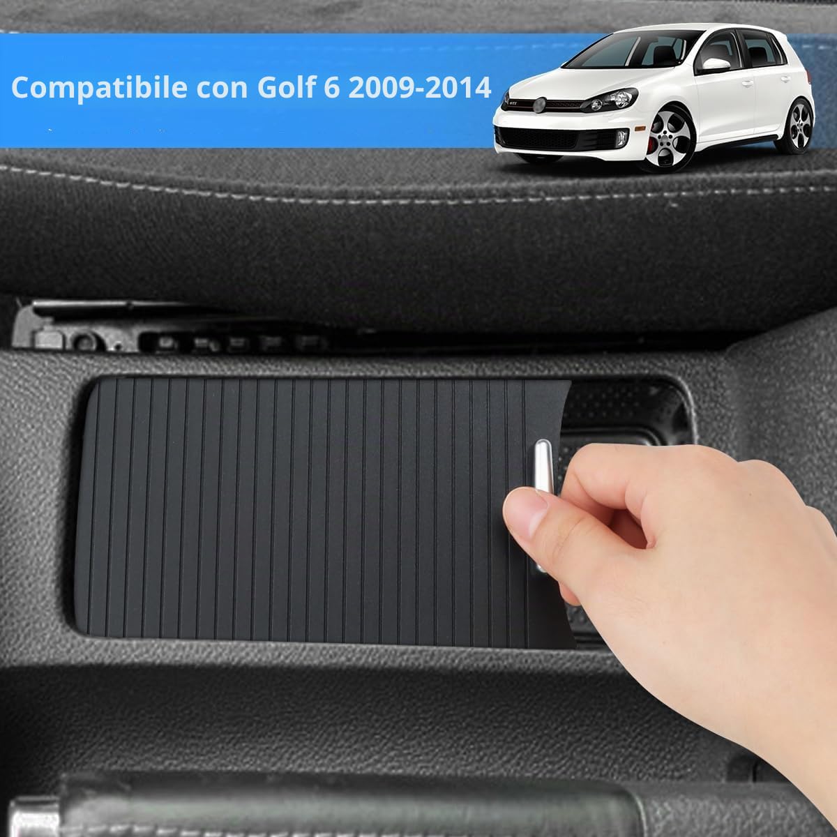 Portabicchieri Tenda a rullo per console centrale auto, per Golf 6 Sagitar/Scirocco 2006 – 2014 per console centrale portabicchieri copertina