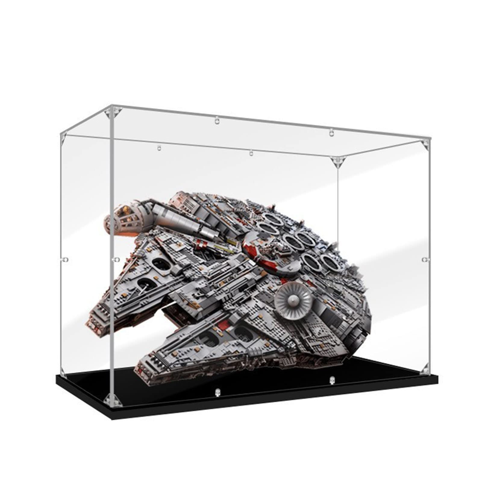 Vitrina Acrílica Transparente Para Lego 75192 Halcón Milenario | Caja Expositora Con Protección Contra Polvo Y Humedad | Fácil Montaje Sin Pegamento | Medidas 88x39x58 Cm