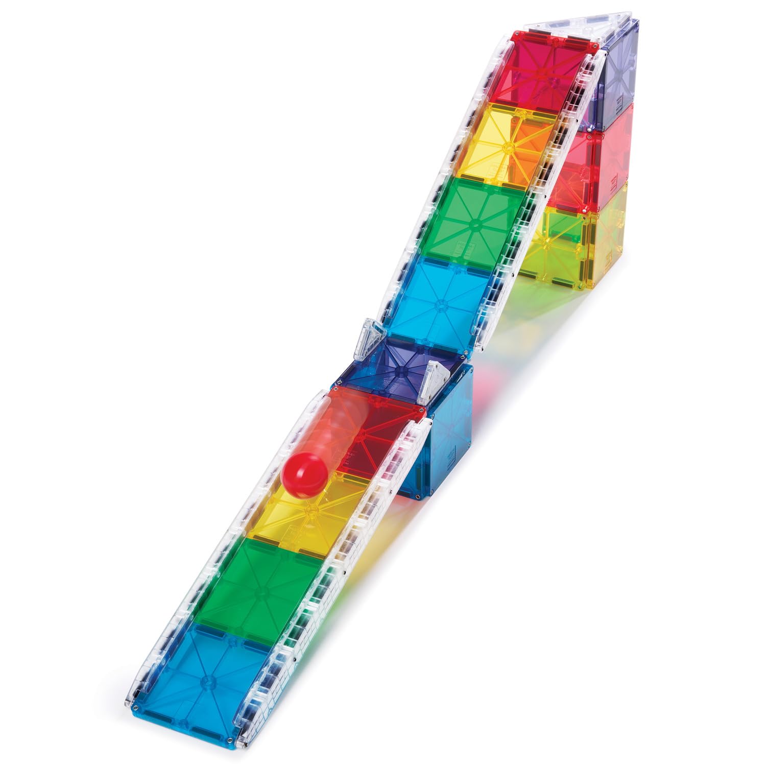 Magna-Tiles® Rail Racers - Juego de construcción magnética de 33 Piezas, la Marca Original de construcción magnética