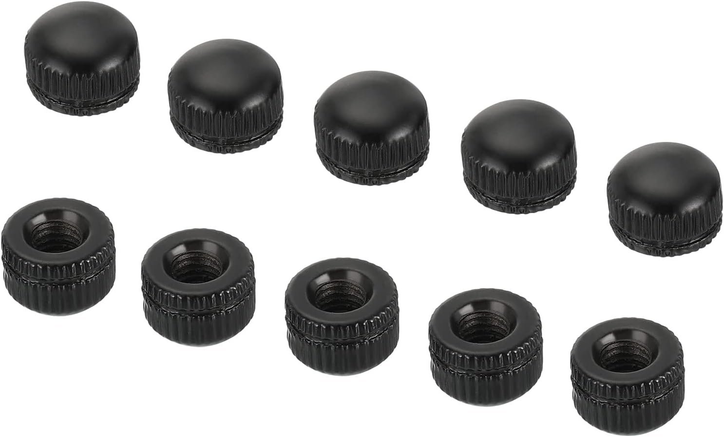 PATIKIL M5x0.8 Cap Nut, 15 Pack Acorn Nut Screw Knob Cap Insert Bolt Cover Female Thread Knurled Decorative Hardware Fittings Light Fixtures Black