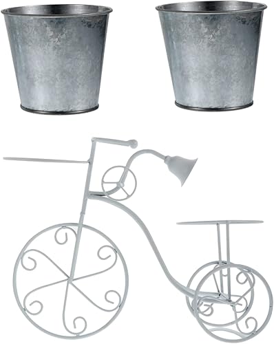 BESTonZON Soporte de bicicleta para plantas de interior y exterior, maceta interior en maceta, soporte para macetas de jardinería, soporte de metal