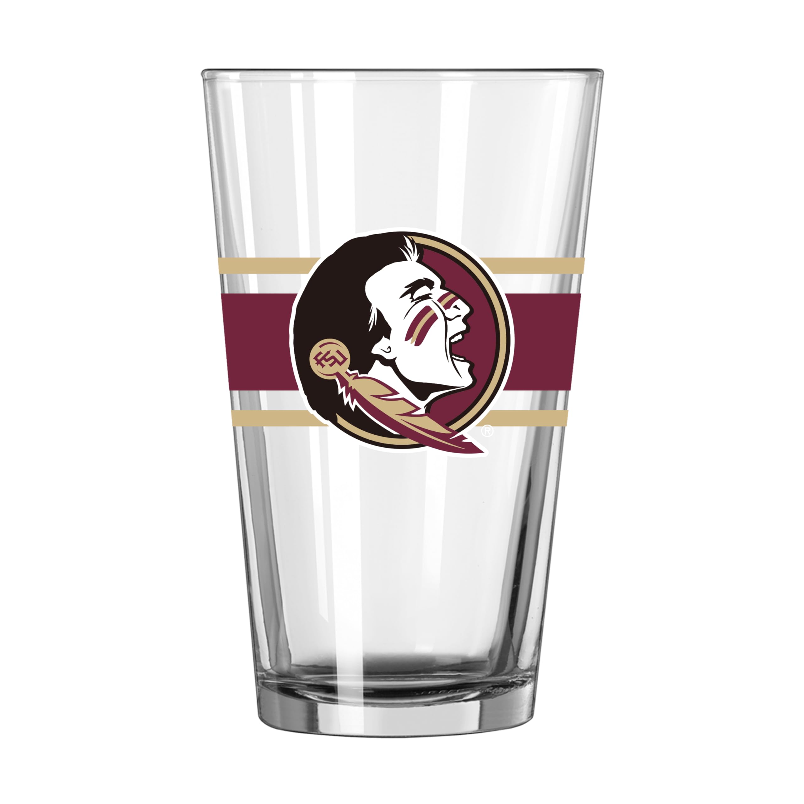Logo Brands NCAA 16 oz Pint Glass - Durable Glass With Bold Team Color– Chip-Resistant Rim Drinkware For Fans, Tailgates, Home Bars &amp; Everyday Use