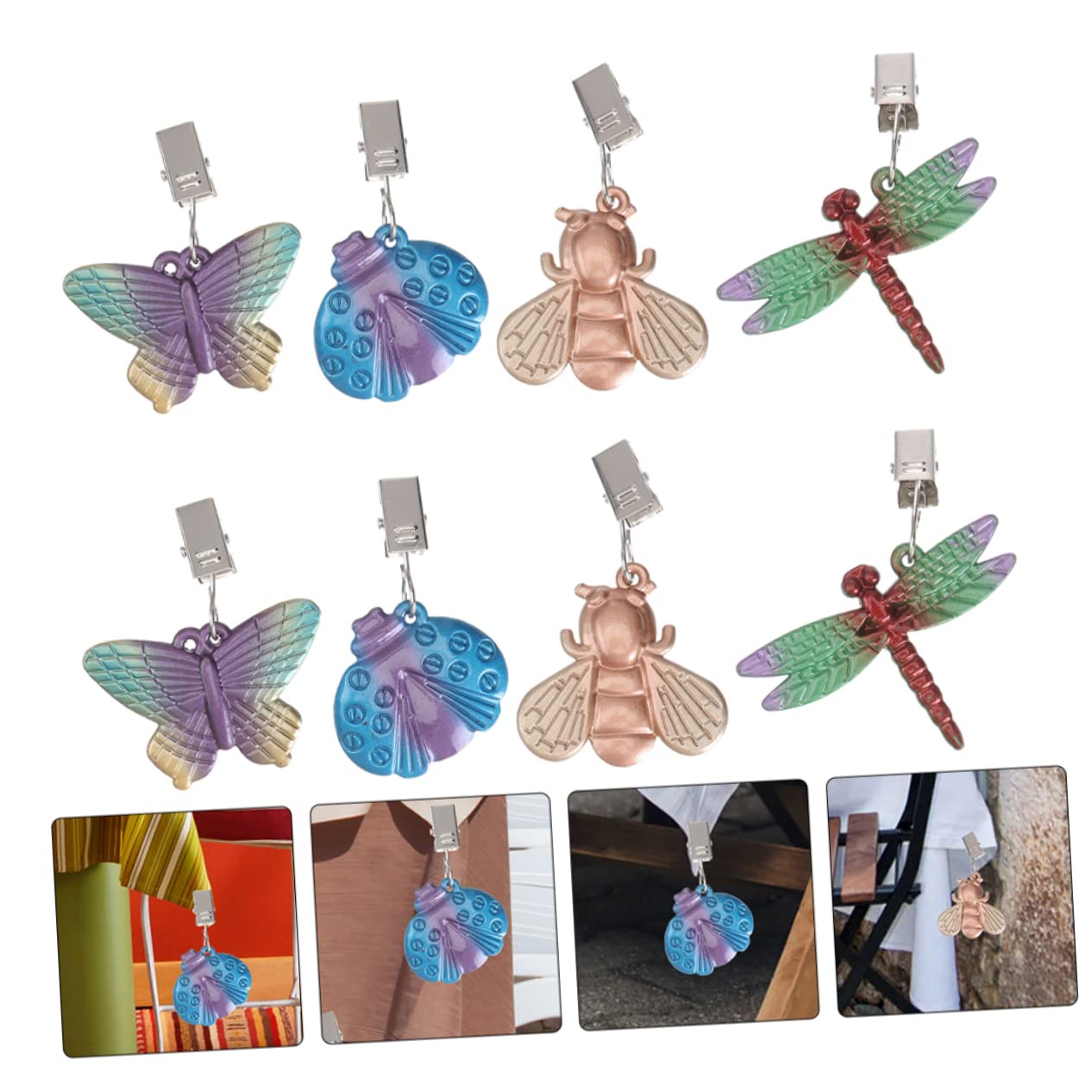 8pezzi Clip per Tovaglia Lega Antiruggine Fermatovaglia Decorativi per Esterni e Picnic Design Elegante e Facile Installazione