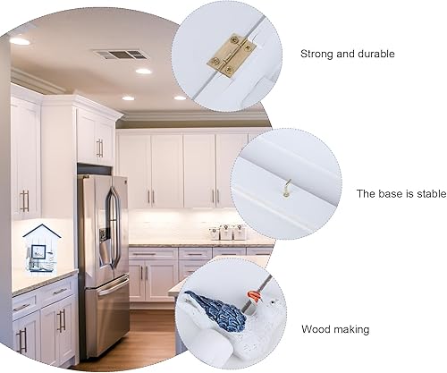 Vista 8 de Hemoton Caja de llaves con cerradura para llaves de madera con diseño de pájaro azul náutico, gabinete decorativo costero para organización