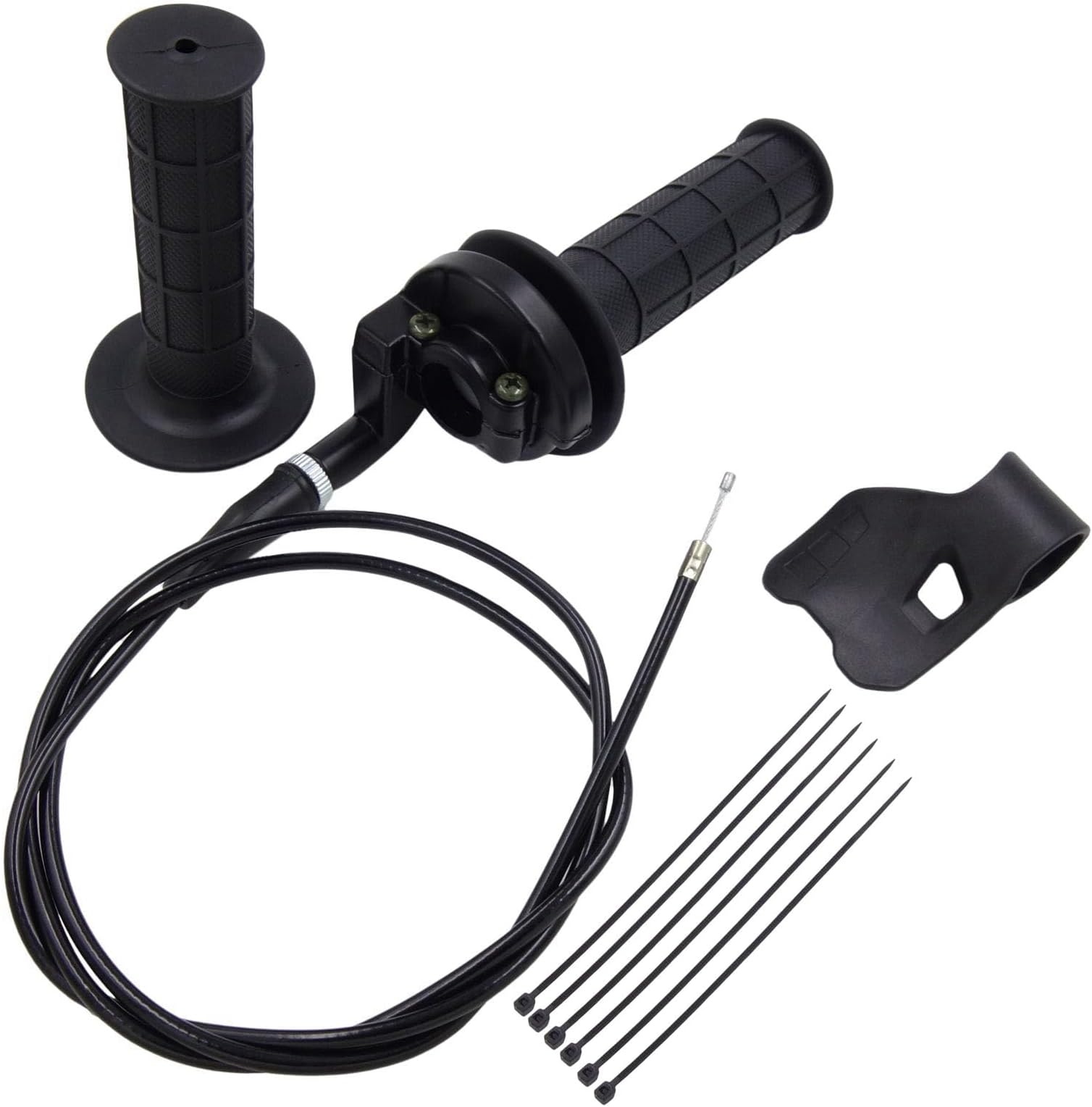 ELIFEPARTS 7/8" Throttle Accelerator Handle Grips: Compatible with 50cc, 80cc, 90cc, 110cc 125cc 140cc 150cc 200cc Dirt Bike, Mini Bike Throttle Assembly Throttle Cable and Motorcycle Throttle Assist