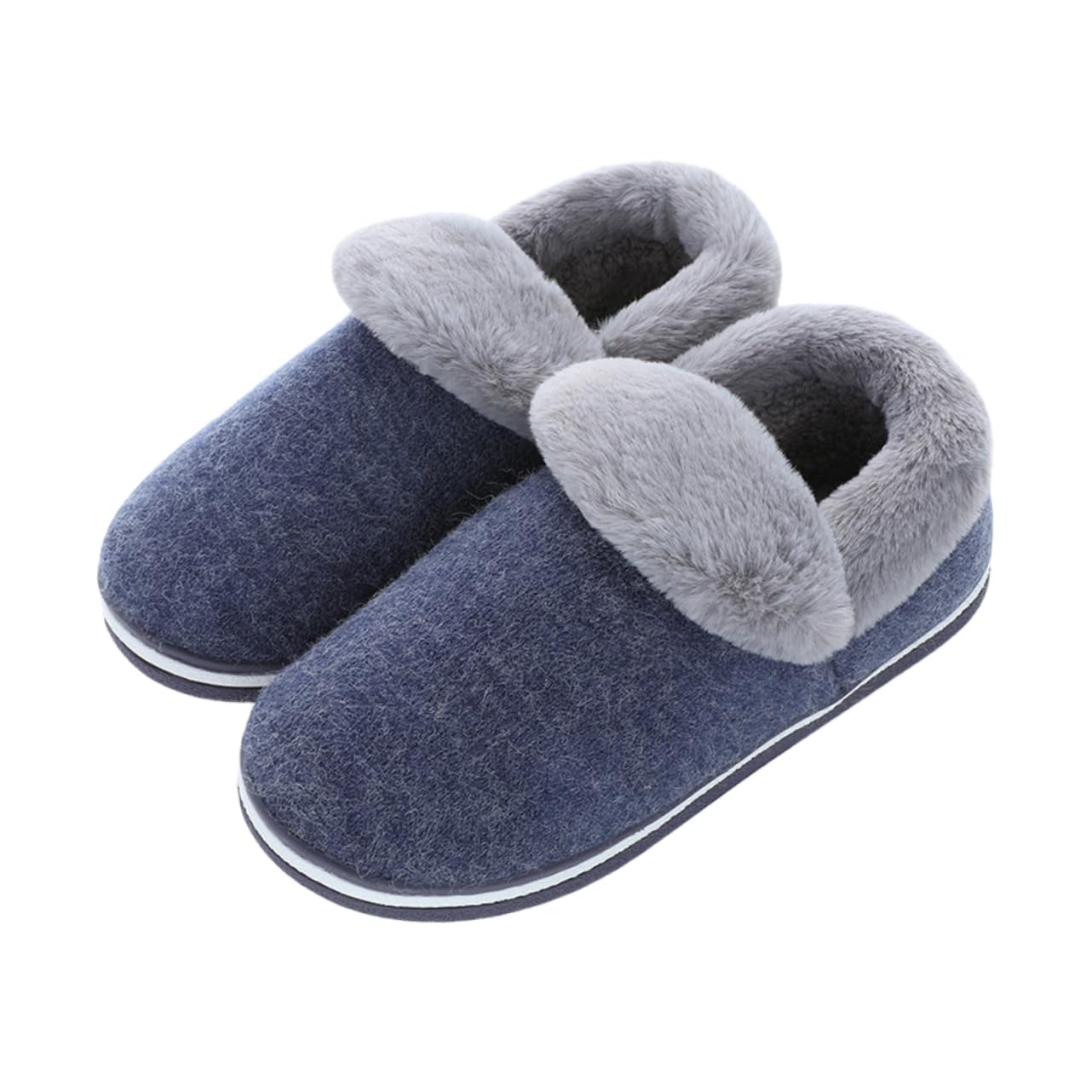FOMIYES Pantofole Uomo Invernali Calde Tacco Spesse in Peluche Antiscivolo per Camera da Letto e Soggiorno