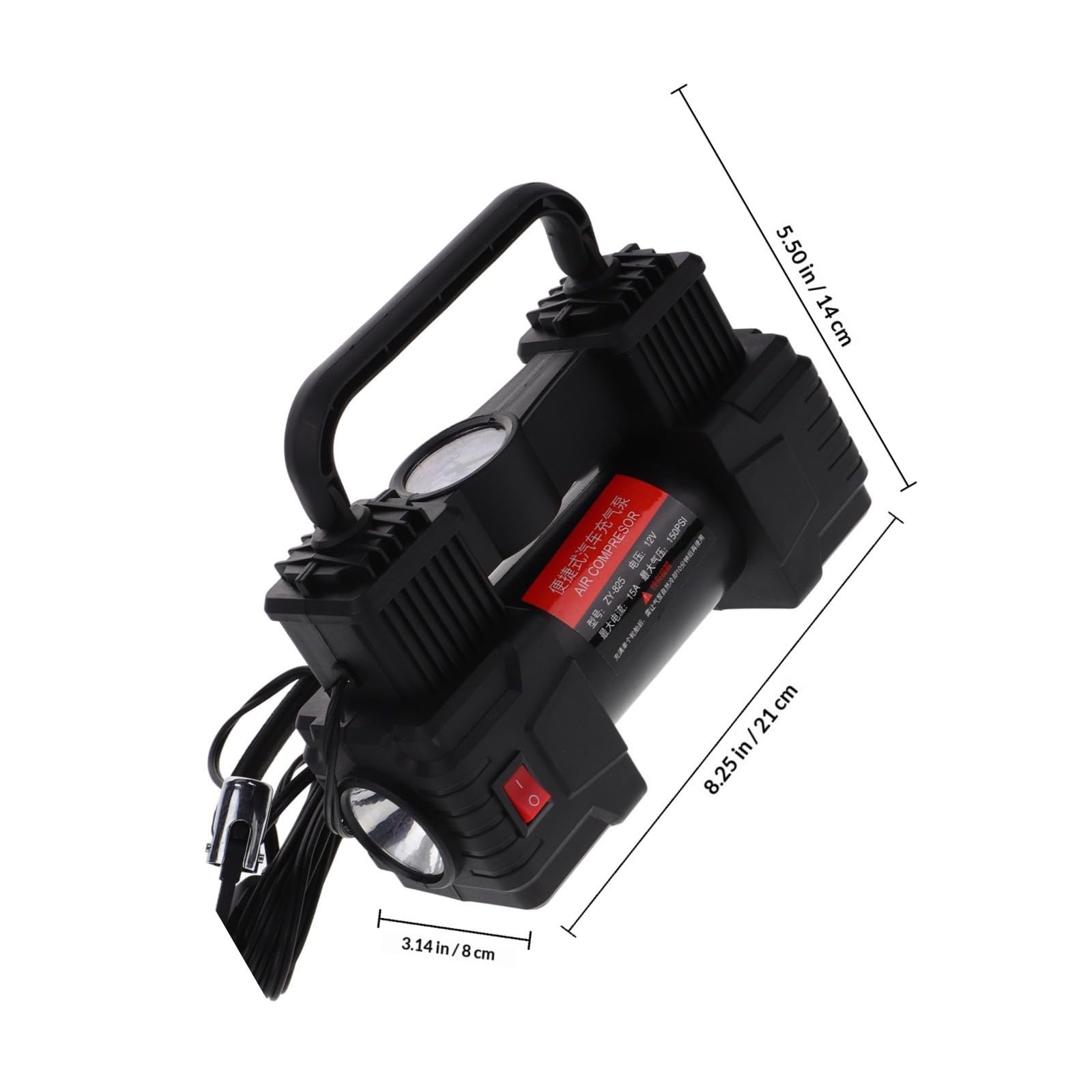 BESPORTBLE Inflador Plástico Portátil para Coche Neumáticos con Compresor de Aire 12v, y Pequeño, Bomba Uso Rápido para Viajes en Carretera