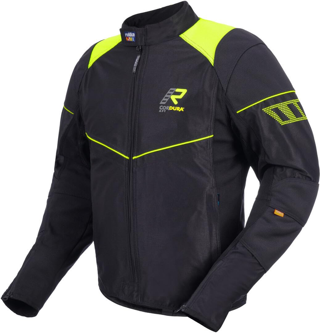 Rukka Motorrad Textiljacke Airgobi Schwarz-Gelb Größe 50 für Männer