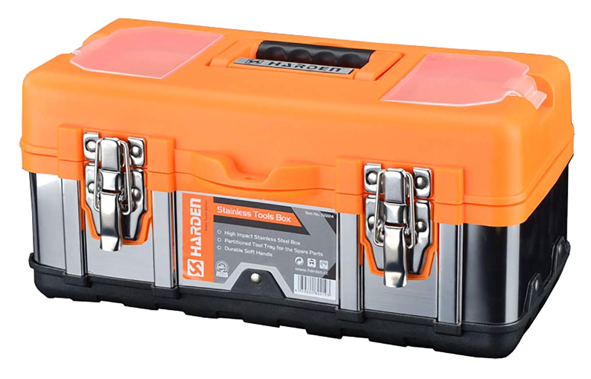 Harden Professional Stainless-Steel and ABS Tools Box with Removable Top Organizer Tray (40x19x18.5 cm) 520226 (B07WGFMQ7T) Amazon Price History, Amazon Price Tracker