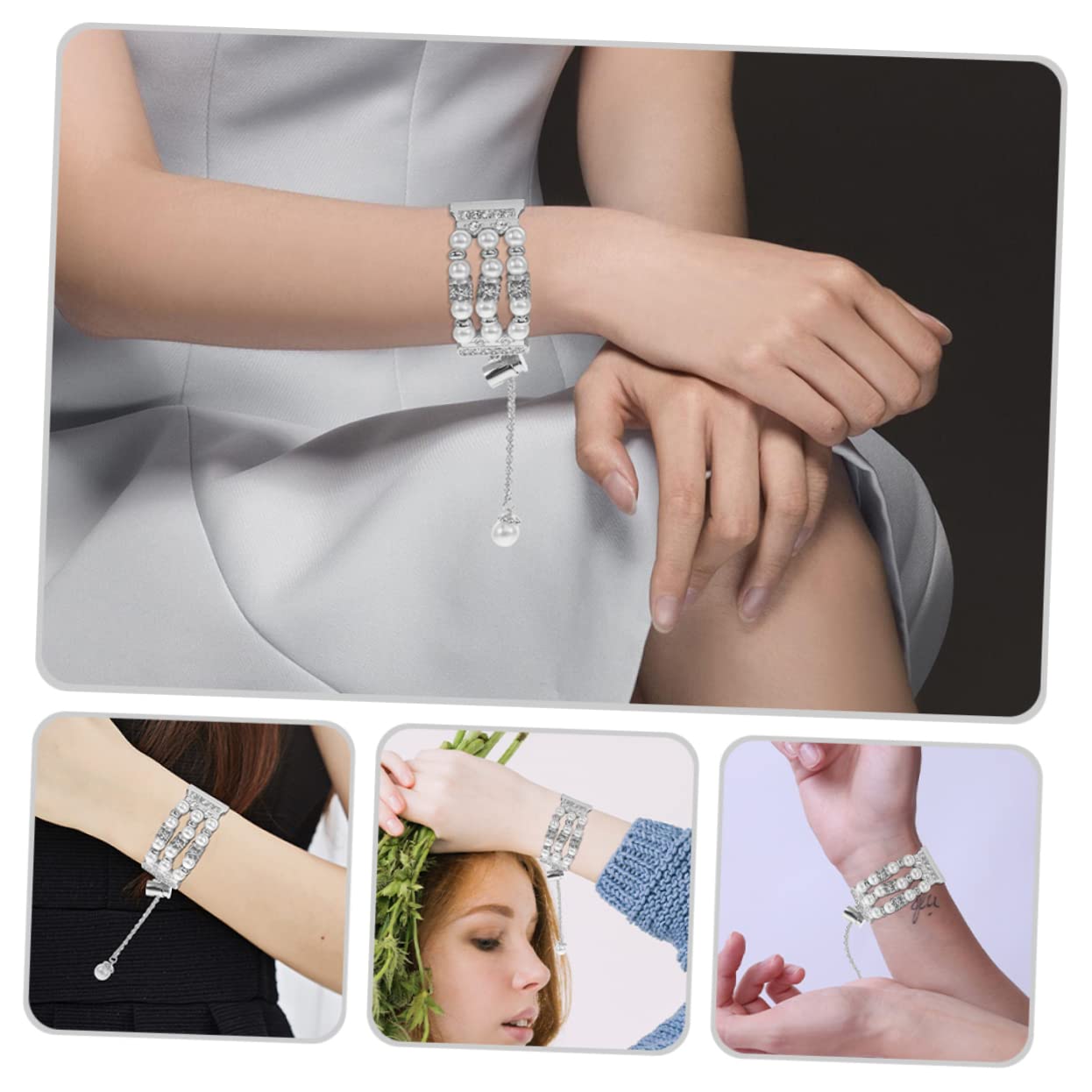 Hemobllo 4 Pièces Bracelet En Métal Décor En Métal Garniture Montre Bande Montre 4 Classique Délicate Bande Délicat Bracelet Accessoires Bijoux e Bijoux