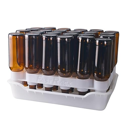 FASTFERMENT - Estante y bandeja de secado para 24 botellas, alternativa al árbol de secado de botellas, seca y almacena tu vino o botellas belgas,