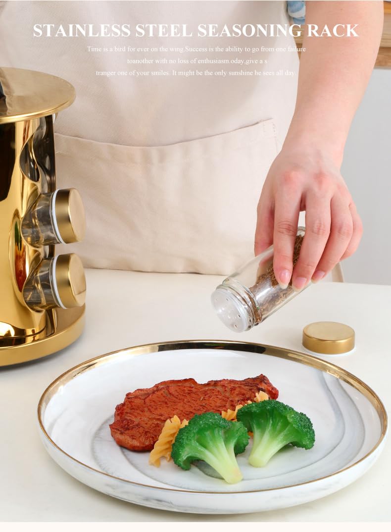 Organizador giratorio para especias de 12 tarros, acero inoxidable y sin plomo, almacenamiento eficiente en la encimera para una cocina ordenada, torre de especias negra para un fácil acceso