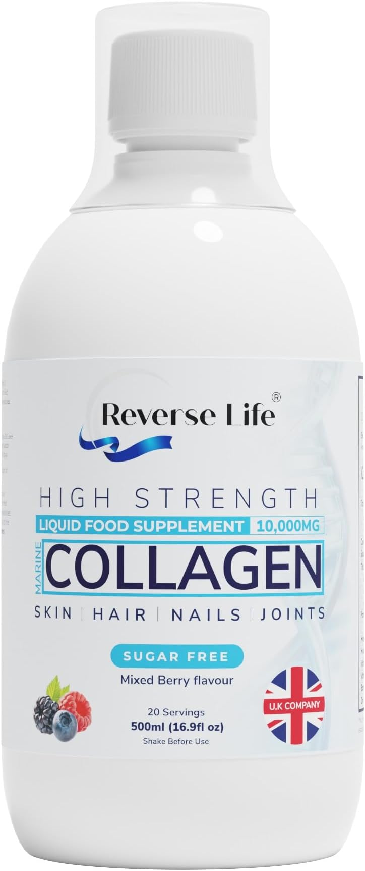 Marine Collagen Liquid 10,000mg, 500ml, Mixed Berry Flavour