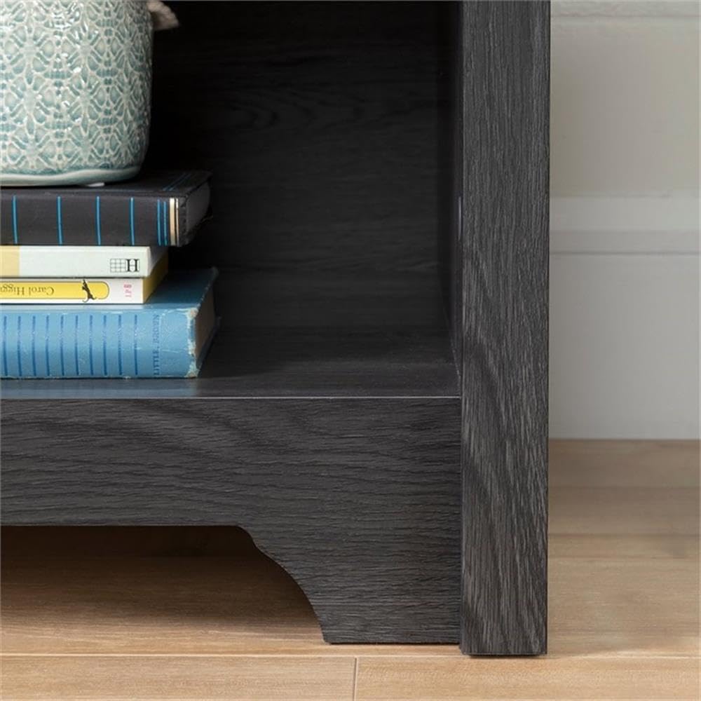 Pemberly Row TV Entertainment Center for 60" TV, Wide TV Cabinet Stand with Drawers and Storage Shelves for Living Room, Modern Media Console Table, Dark Grey