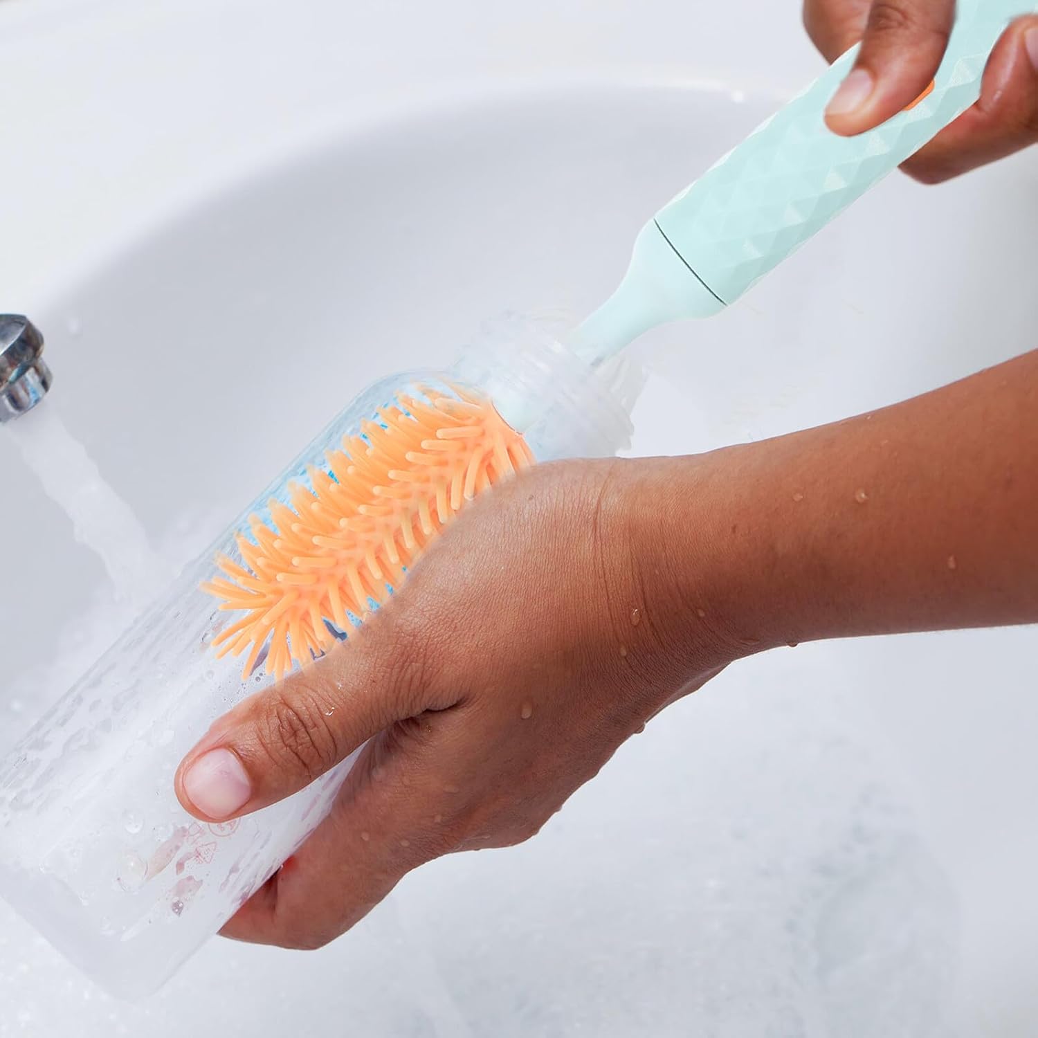 Electric Silicone Baby Bottle Brush Set, Rotating Tool