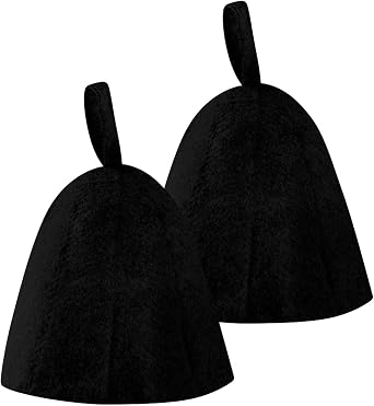 2 Pcs Felted Sauna Hats for Women & Men   Natural Style Breathable Steam Bath Cap with Moisture-Wicking Design, Thermal Protection for Spa, Sauna & Hot Springs