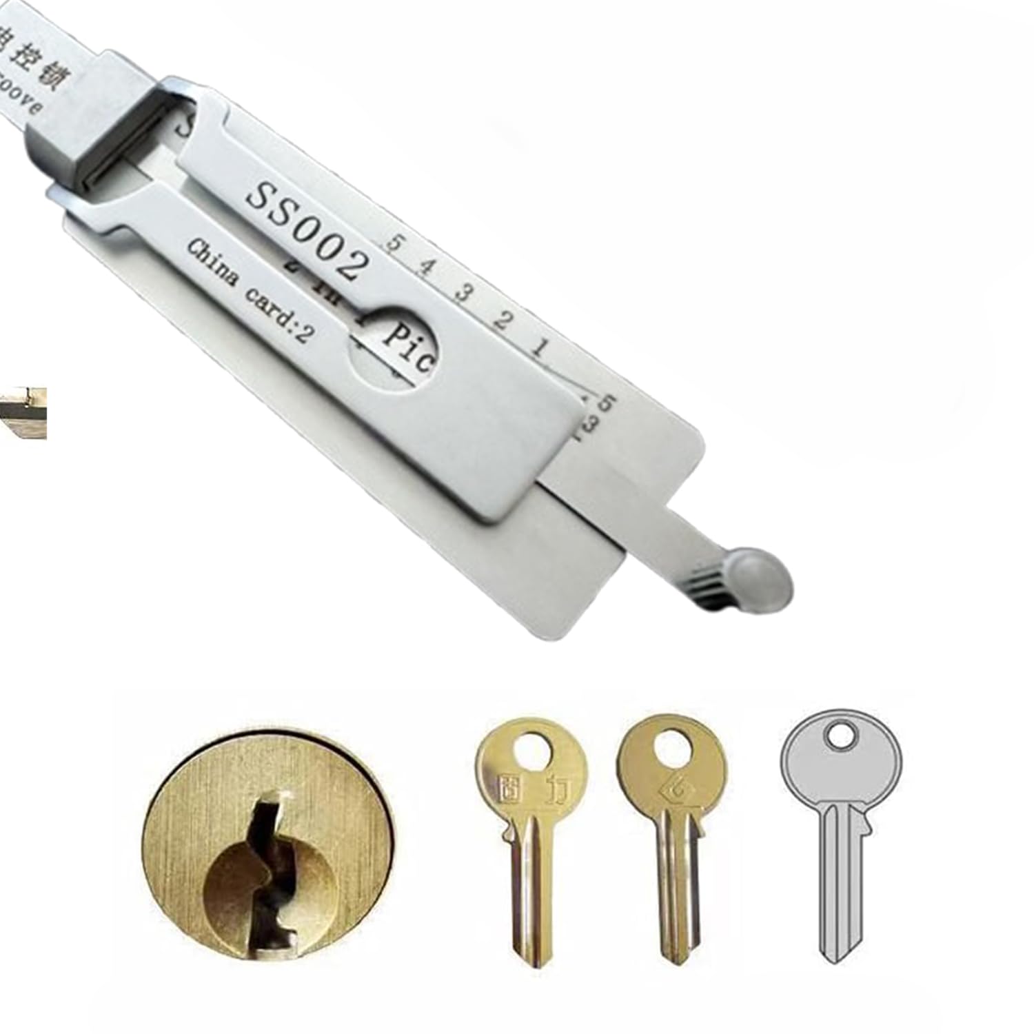master key decoder,stainless steel master key decoder,fast key,door lock opener pick,lock pick decoder,decodificador de llaves 2 en 1,decoder tool,lecteur décodeur de crochetage de serrure pour auto
