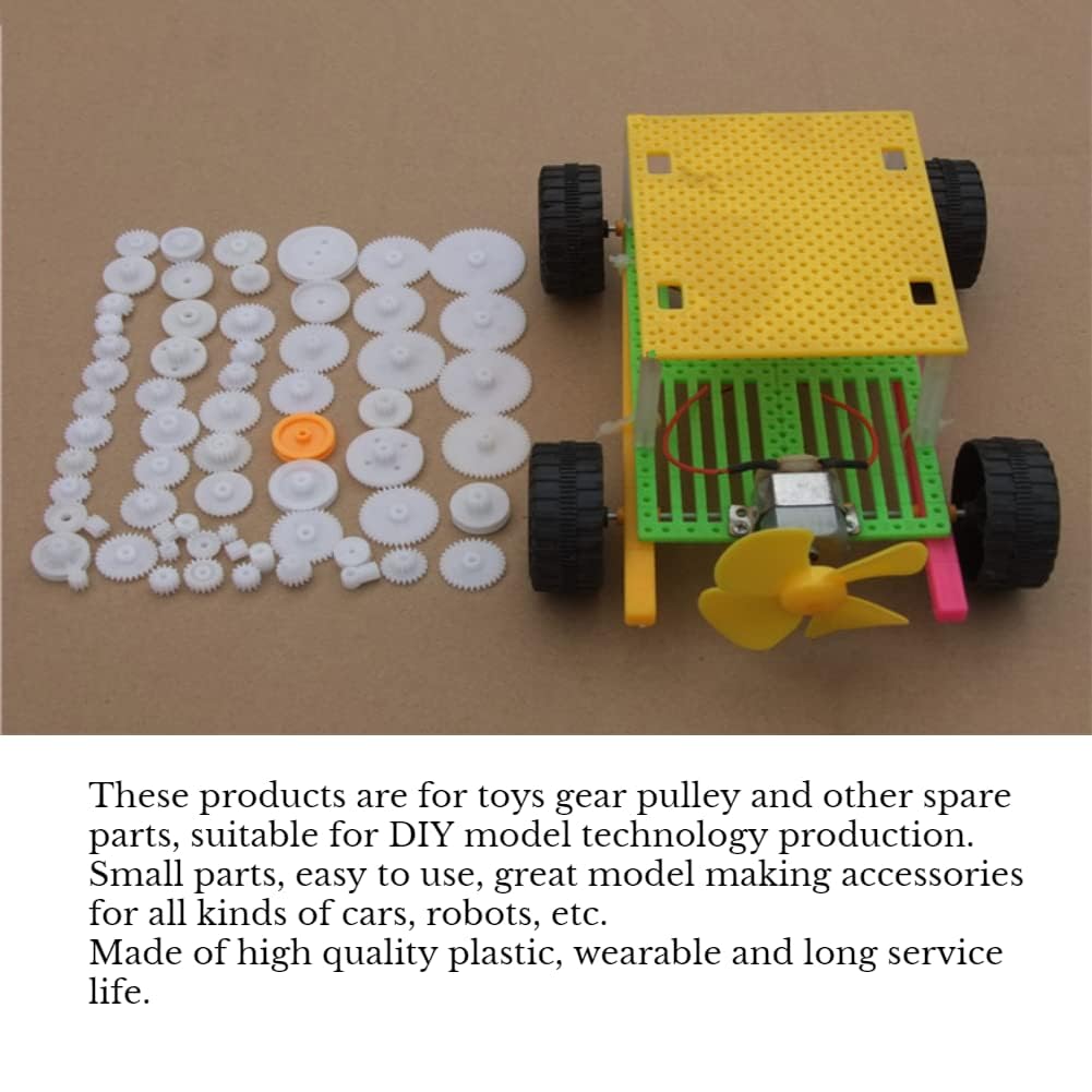 Kit D'engrenages En Plastique 34-85 Pièces – Poulies, Couronnes, Vis Sans Fin, Pour Bricolage Robot, Voiture Et Modélisme