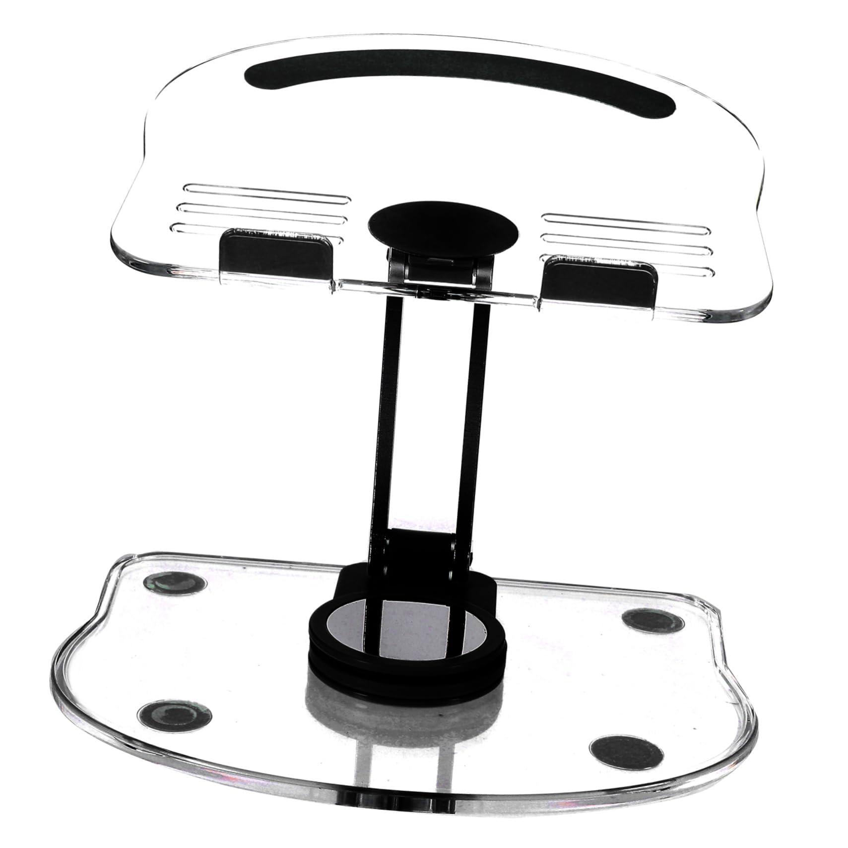 Soporte para Tableta Plegable y Antideslizante, Diseño Compacto y Ligero, Ajustable en Ángulo para Cocina y Escritorio, Color Negro, Adecuado para Usuarios Prácticos y Versátiles